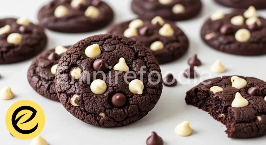 chocolate cookies with white chips