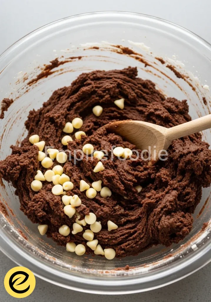 chocolate cookies with white chips