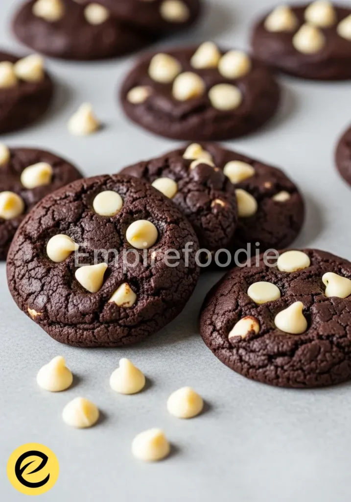 chocolate cookies with white chips