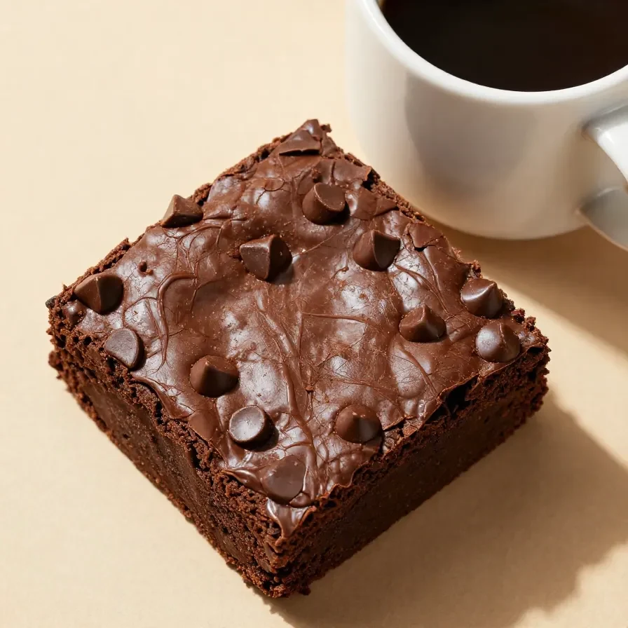 A rich and moist keto chocolate mug cake served in a white mug on a wooden table.