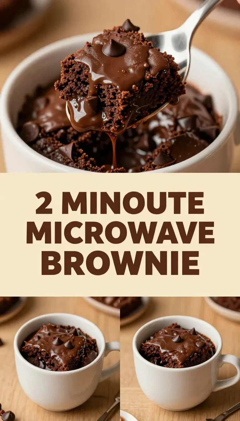 A rich chocolate brownie served in a white mug, topped with a scoop of vanilla ice cream.