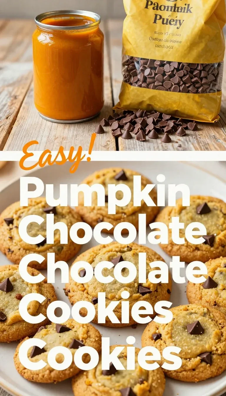 A close-up view of soft batch pumpkin chocolate chip cookies stacked on a plate.