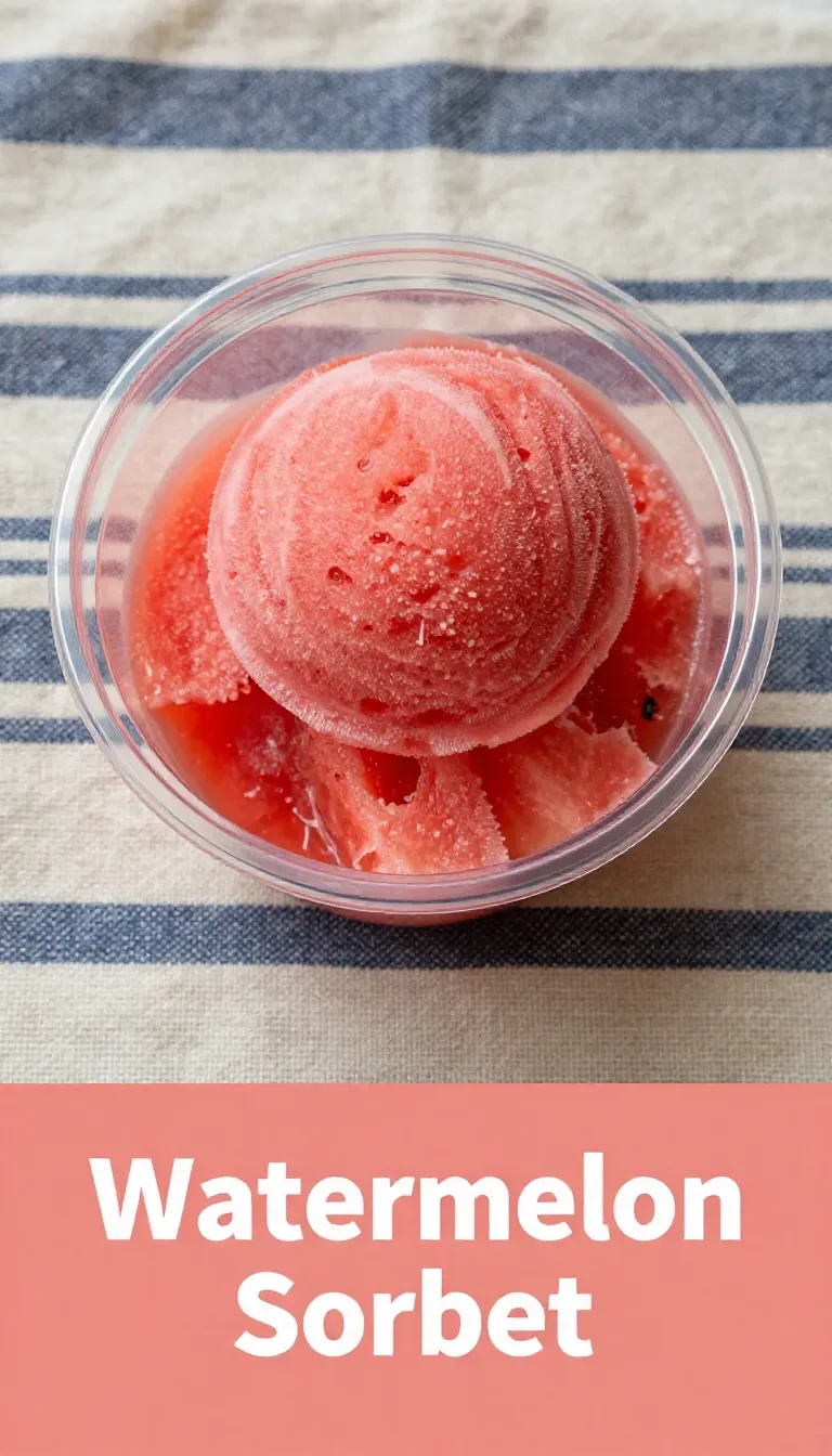 A vibrant bowl of homemade watermelon sorbet made using the Ninja Creami machine, garnished with fresh mint leaves.