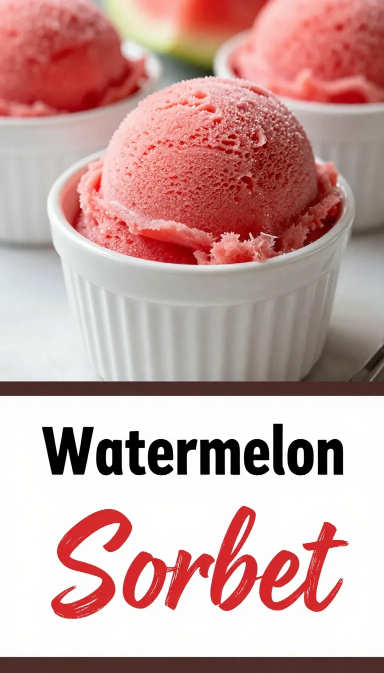 A bowl of vibrant pink sugar-free watermelon sorbet garnished with fresh mint leaves.
