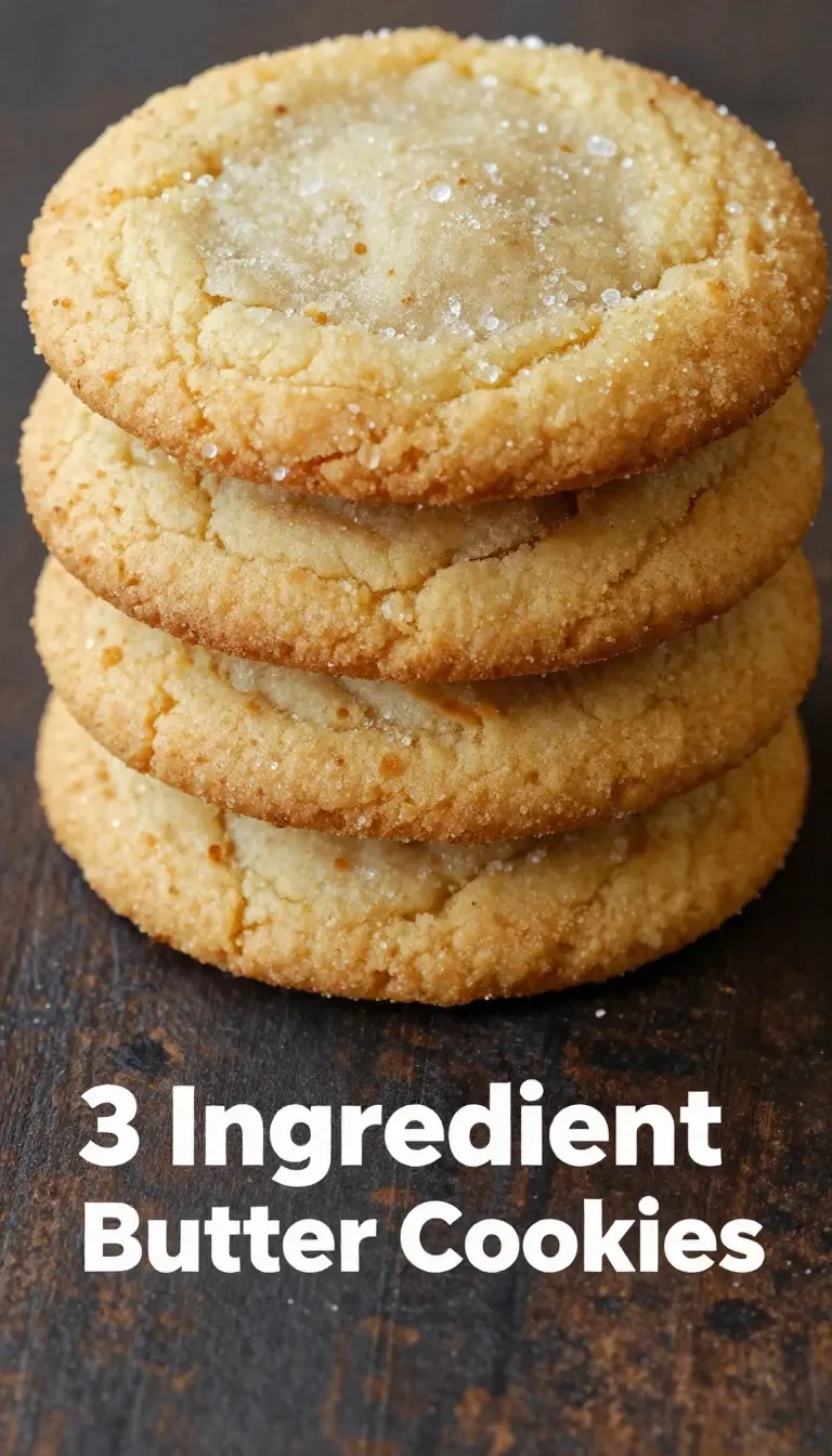 A plate of freshly baked golden butter cookies arranged neatly on a wooden table.