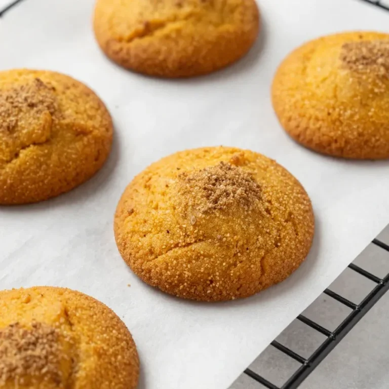 Snickerdoodle Pumpkin Cookies Recipe A plate of freshly baked snickerdoodle pumpkin cookies sprinkled with cinnamon sugar.