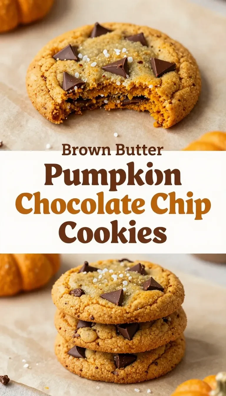 A close-up of freshly baked brown butter pumpkin chocolate chip cookies on a cooling rack.