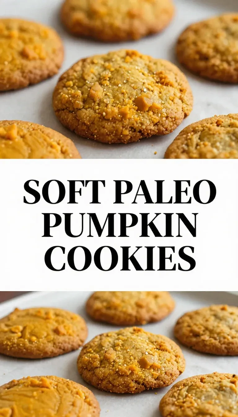 A plate of soft and chewy paleo pumpkin cookies garnished with a sprinkle of cinnamon.