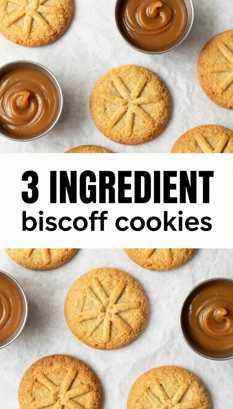 Close-up of homemade Biscoff cookies made with only three ingredients on a white plate.