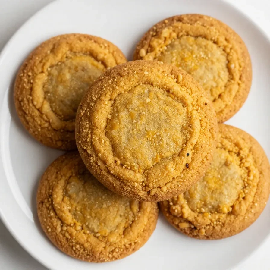 A plate of soft pumpkin oatmeal cookies with a warm, golden-brown color.