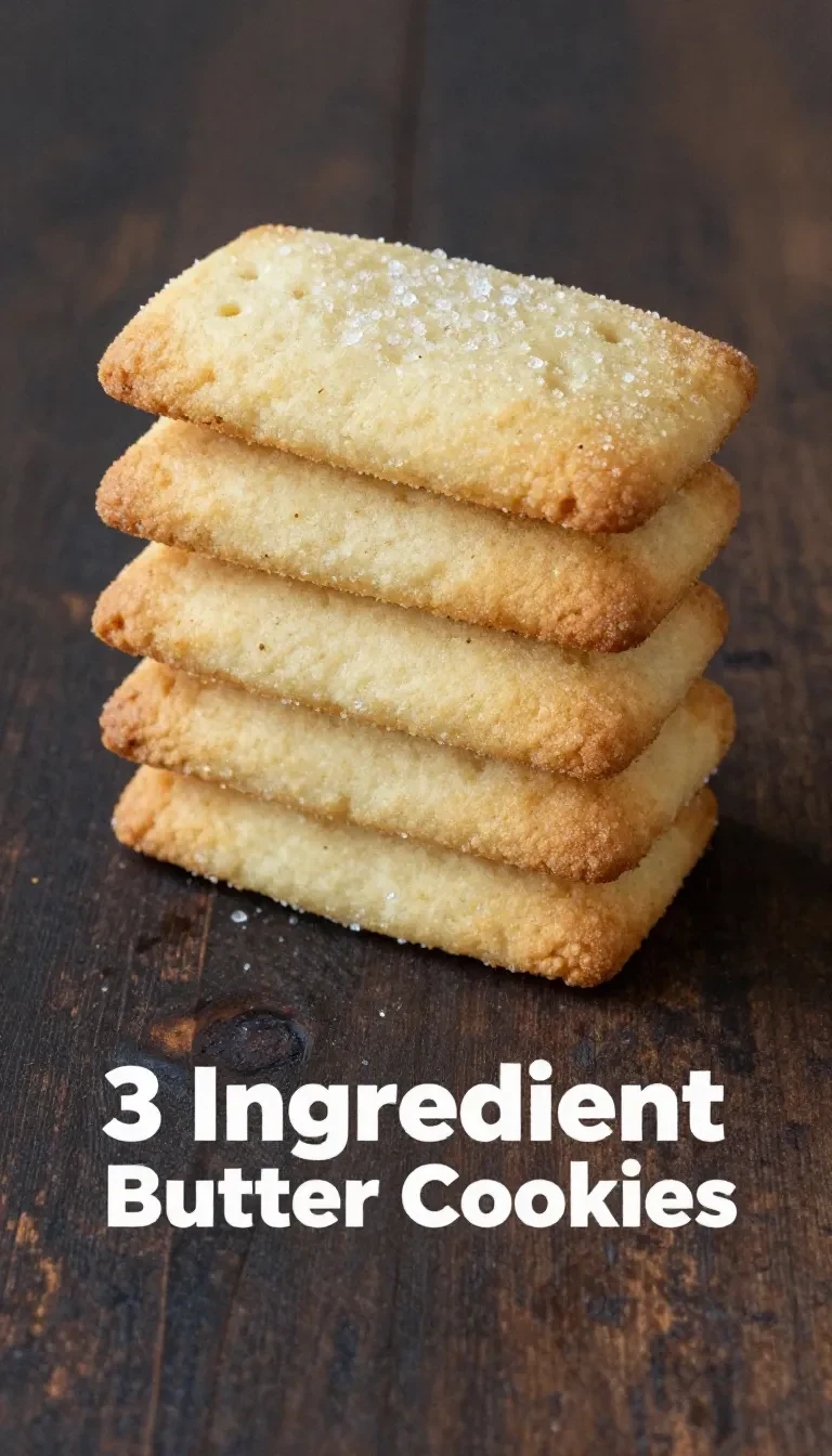 A plate of golden-brown butter cookies arranged neatly on a wooden table.