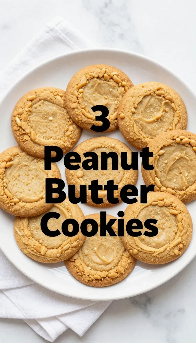 A plate of freshly baked peanut butter cookies made with brown sugar, placed on a wooden table.