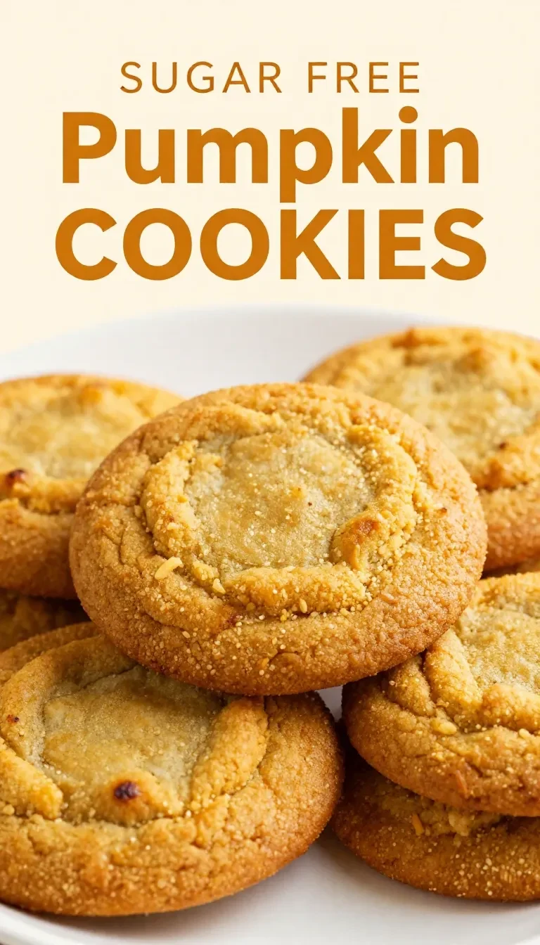 A plate of soft pumpkin cookies made without sugar, garnished with a sprinkle of cinnamon.