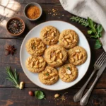 A batch of freshly baked peanut butter cookies on a cooling rack made using an air fryer.