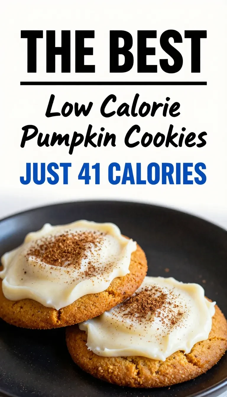A plate of freshly baked low-calorie pumpkin cookies served on a wooden table.