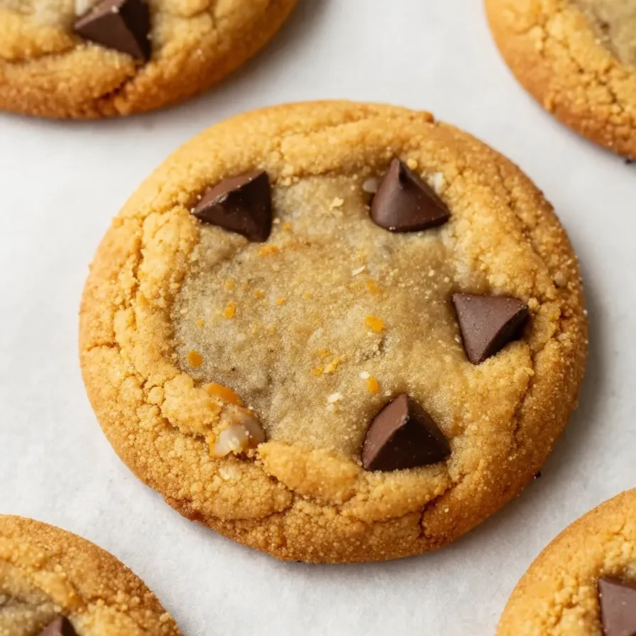 Freshly baked healthy pumpkin cookies on a wooden table.