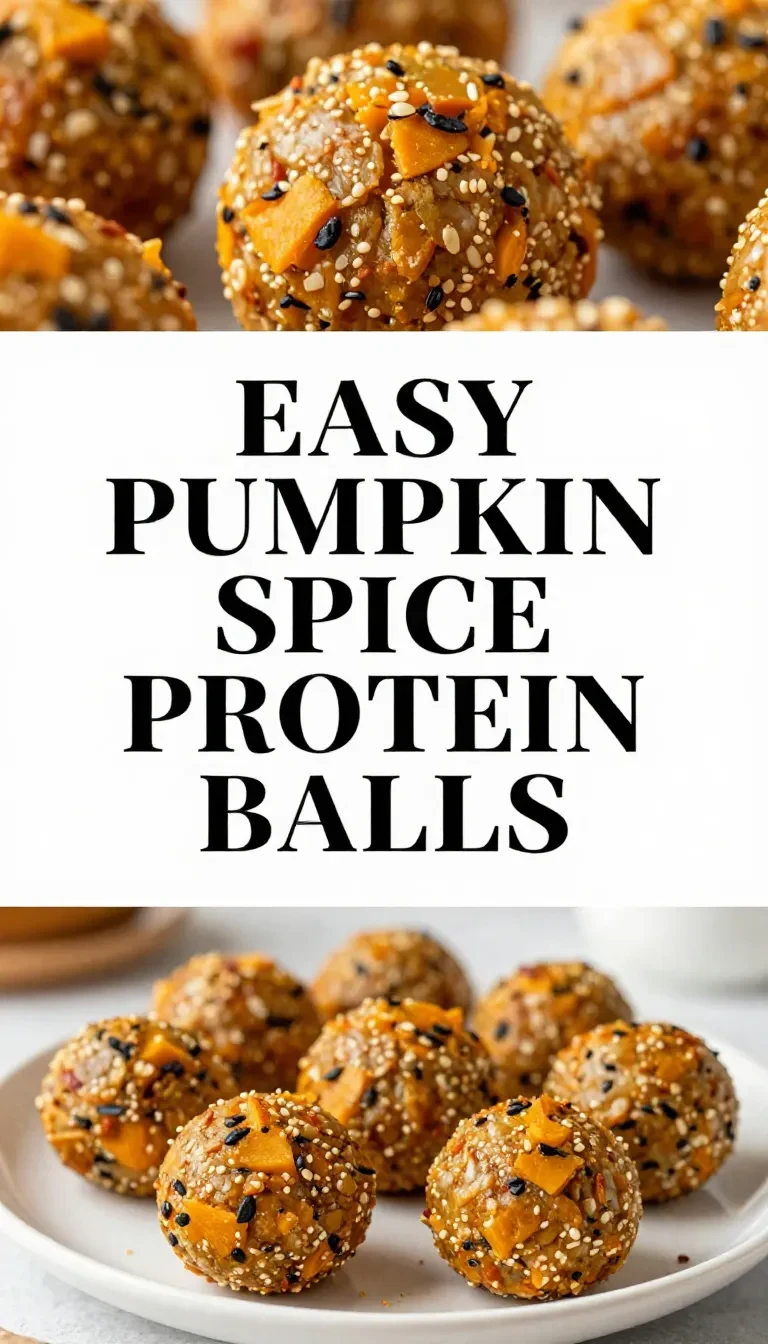 Close-up of homemade pumpkin spice protein balls arranged on a rustic wooden plate.