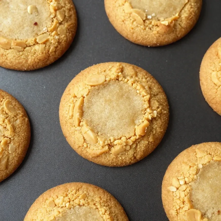 Freshly baked 3-ingredient peanut butter cookies on a cooling rack.