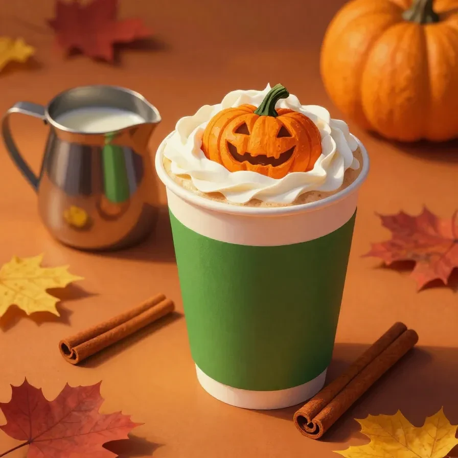 A homemade Starbucks Pumpkin Spice Latte topped with whipped cream and cinnamon.