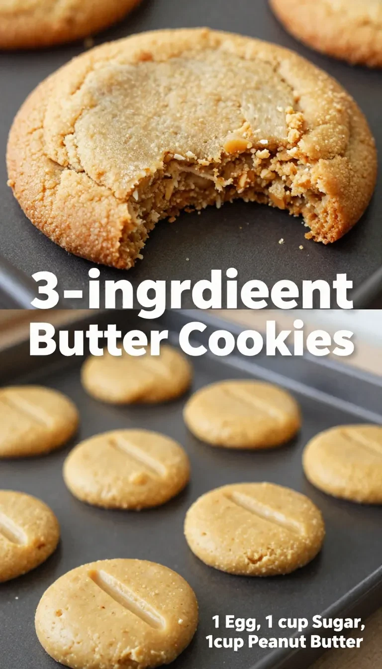 Freshly baked 3-ingredient peanut butter cookies on a cooling rack.