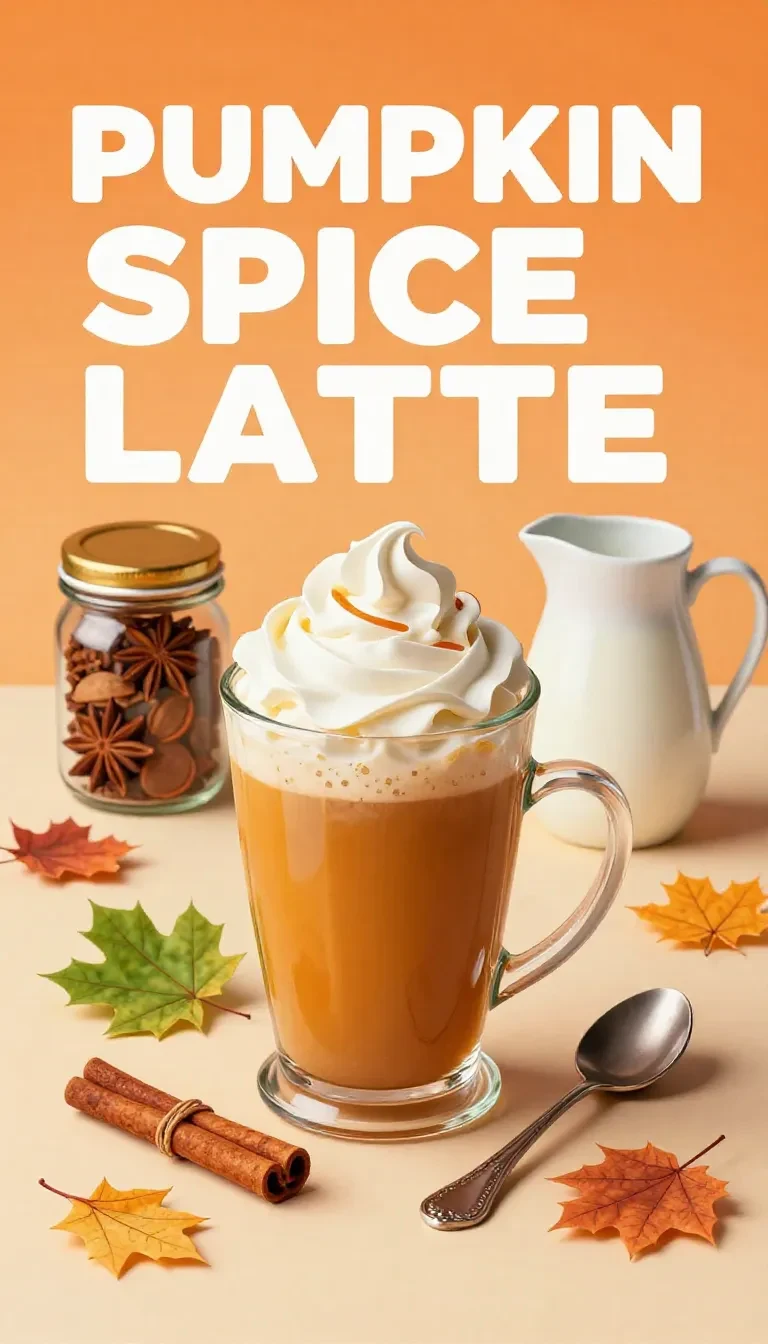 A homemade Starbucks Pumpkin Spice Latte topped with whipped cream and cinnamon.
