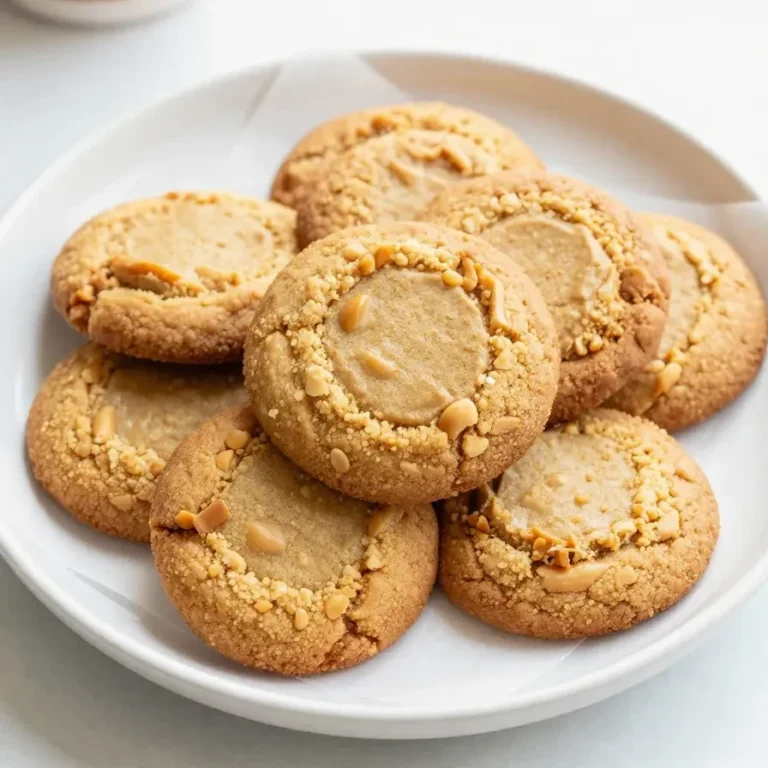 A batch of freshly baked peanut butter cookies on a cooling rack.