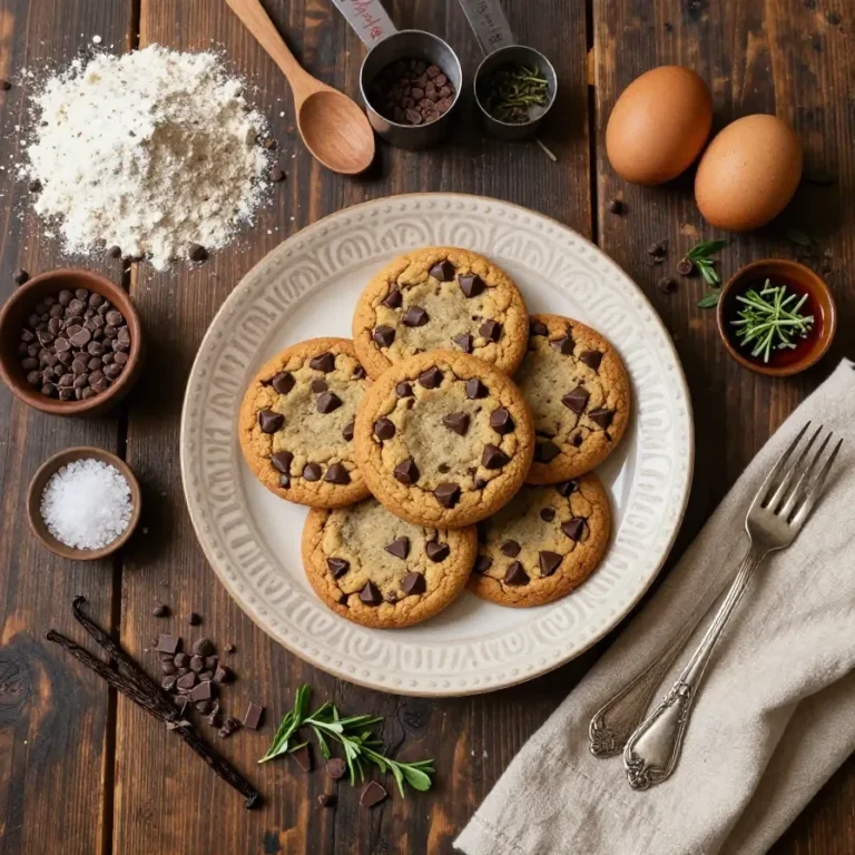 Best Chocolate Chip Cookies Close-up of freshly baked chocolate chip cookies on a wooden tray.