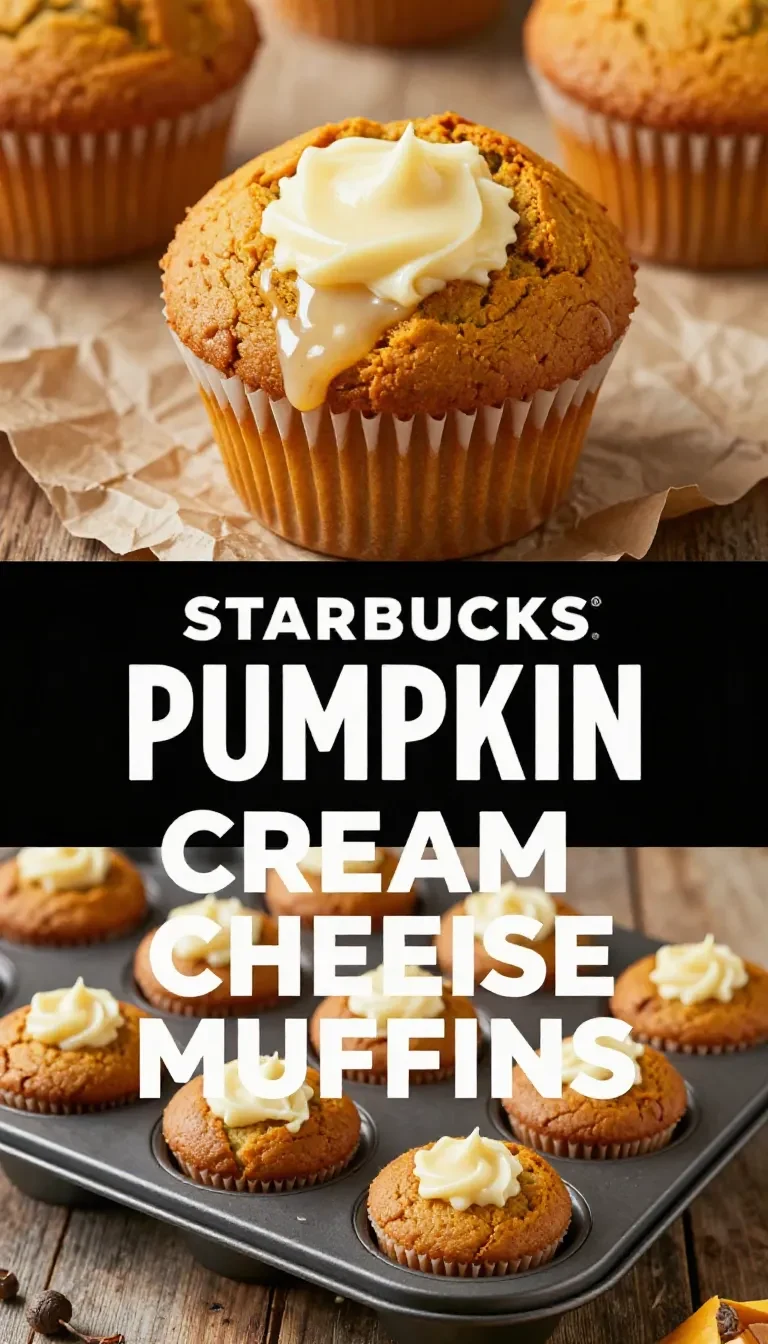 A freshly baked Starbucks Pumpkin Cream Cheese Muffin on a plate, showcasing its creamy center.