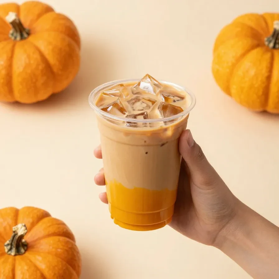 A creamy pumpkin chai latte inspired by Starbucks served in a clear glass mug with cinnamon and pumpkin spice on top.