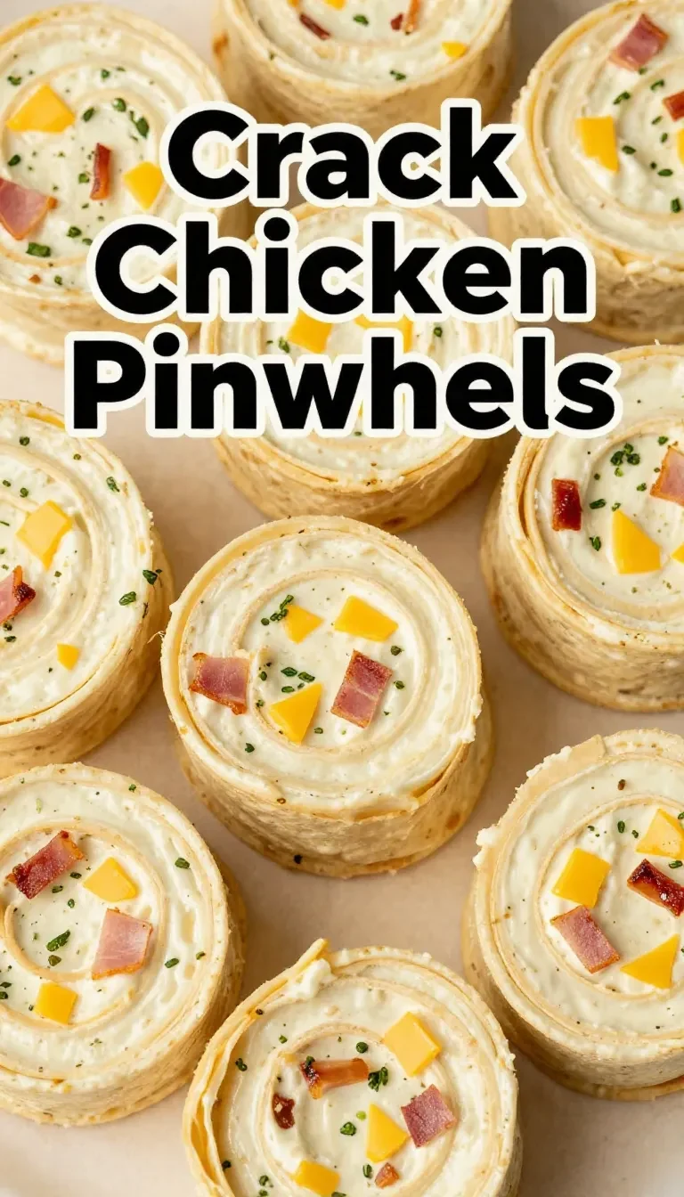 Bacon ranch pinwheels sliced into bite-sized pieces on a serving plate