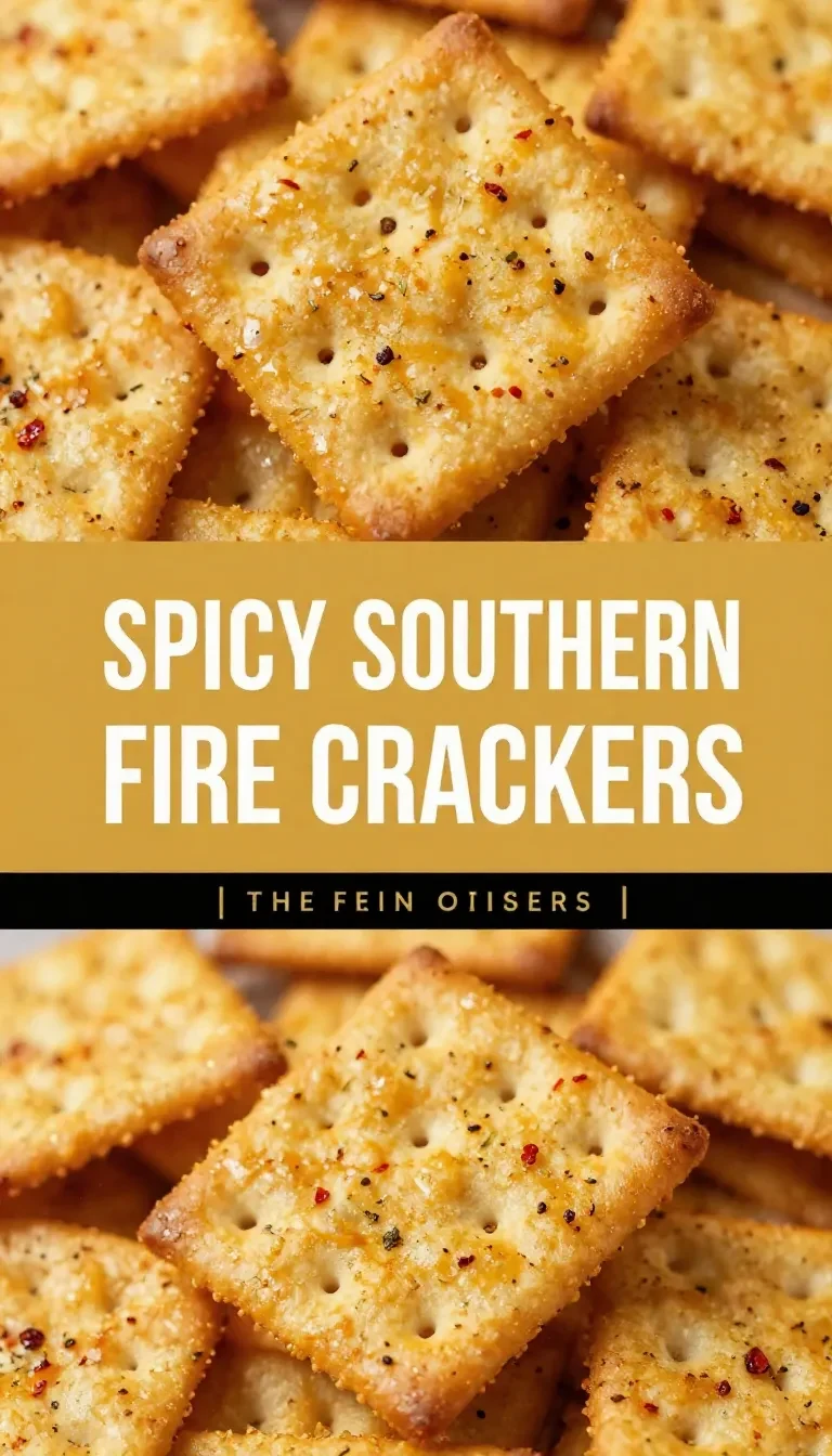 A bowl of spicy Southern fire crackers made from seasoned saltine crackers, coated with red pepper flakes and herbs, served on a rustic wooden table.