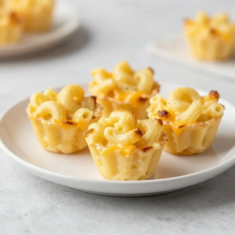 Oven baked mac and cheese bites for football Sunday Golden oven baked mac and cheese bites served on a plate for a football Sunday snack