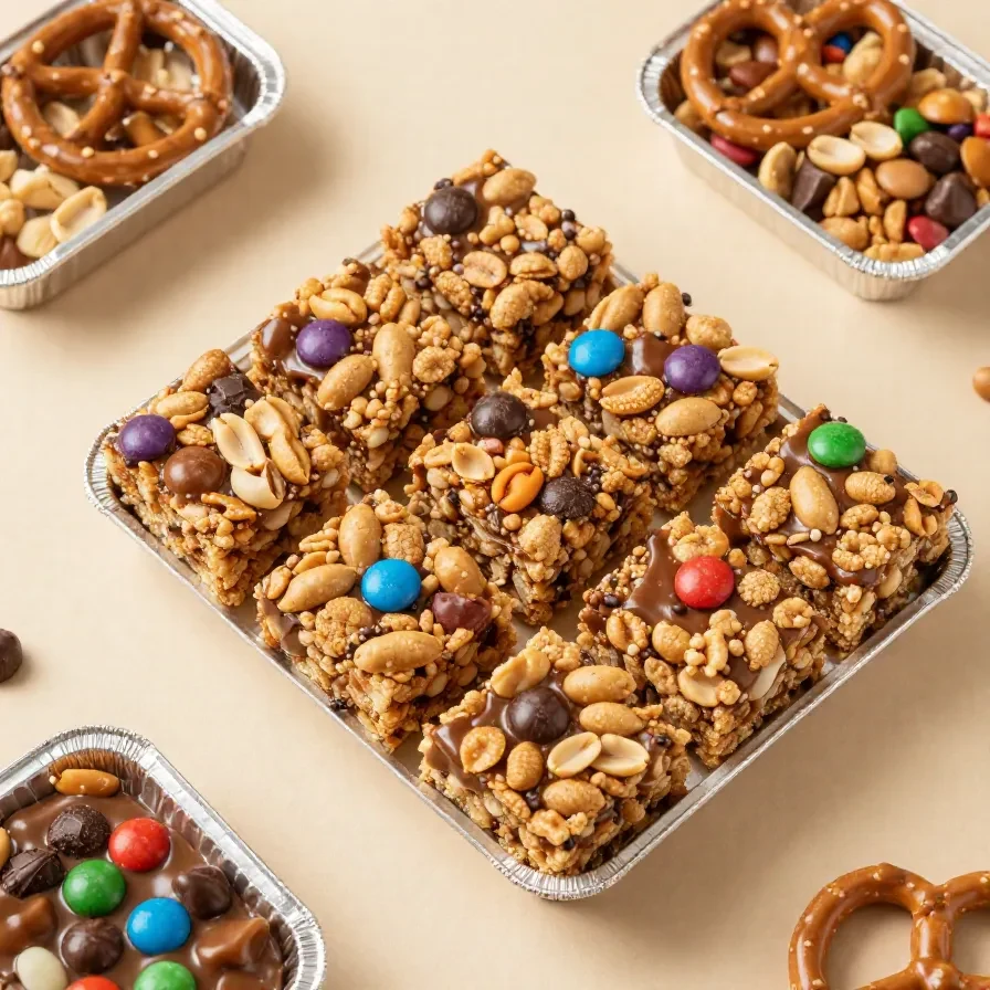 A bowl of Frito snack mix with pretzels, peanuts, cheese crackers, and seasoned corn chips served for game day.