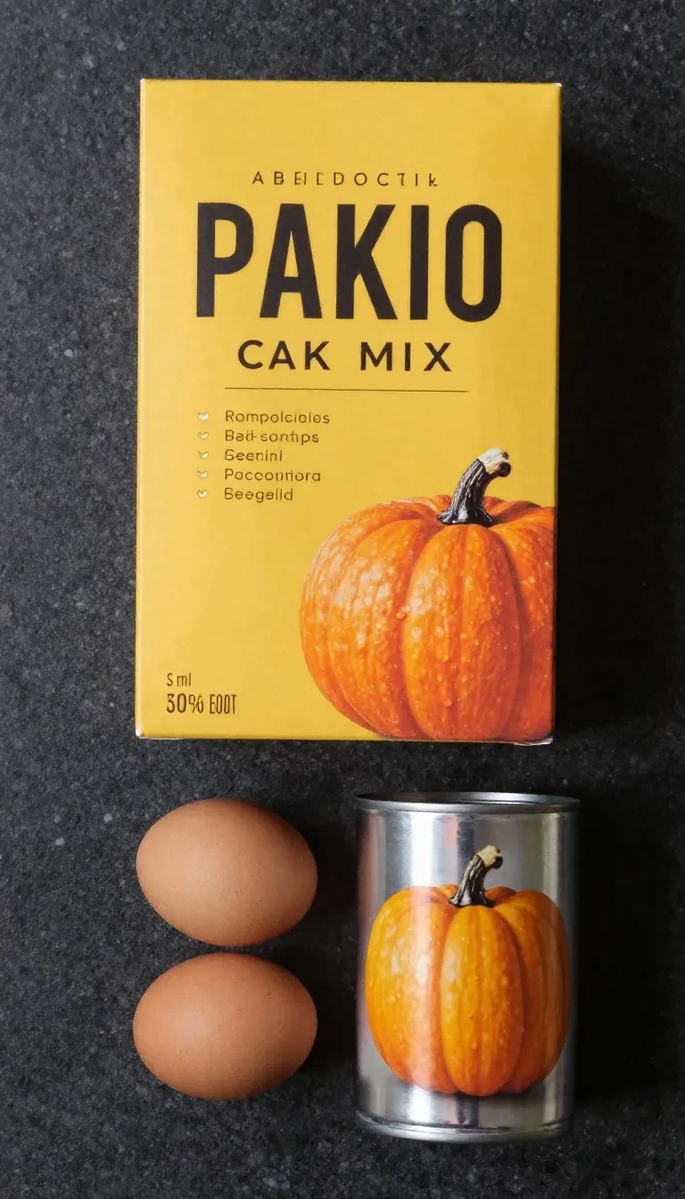 A slice of easy pumpkin dump cake topped with whipped cream on a white plate, with a baking dish of pumpkin dessert in the background