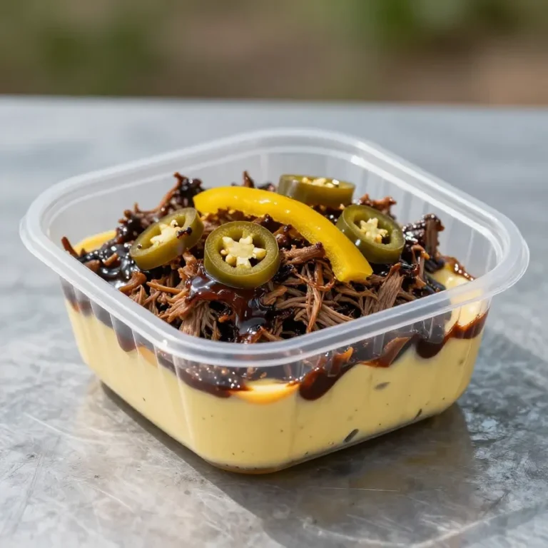 BBQ Shack Brisket Mac-n-Cheese A bowl of BBQ Shack brisket mac and cheese topped with tender smoked brisket and melted cheddar