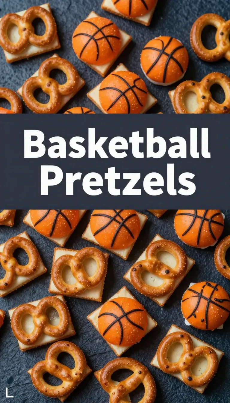 A stack of homemade basketball-themed cookies decorated with orange icing and black net designs on a white plate