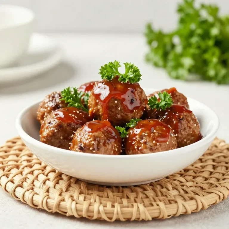 Honey BBQ Crockpot Meatballs Slow cooker honey BBQ meatballs glazed in a sweet and smoky sauce, served in a crockpot