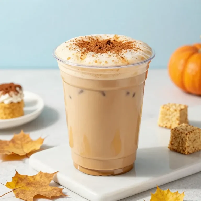 Iced Pumpkin Cream Chai Tea Latte Recipe A glass of iced pumpkin cream chai tea latte topped with whipped pumpkin cream and cinnamon over ice