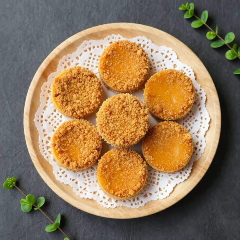 A slice of crispy pumpkin pie with a golden, flaky crust on a white plate