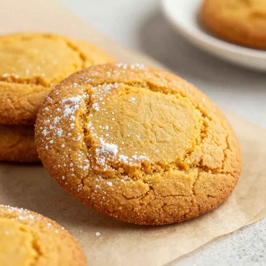 Chewy pumpkin cookies stacked on a plate with warm fall spices