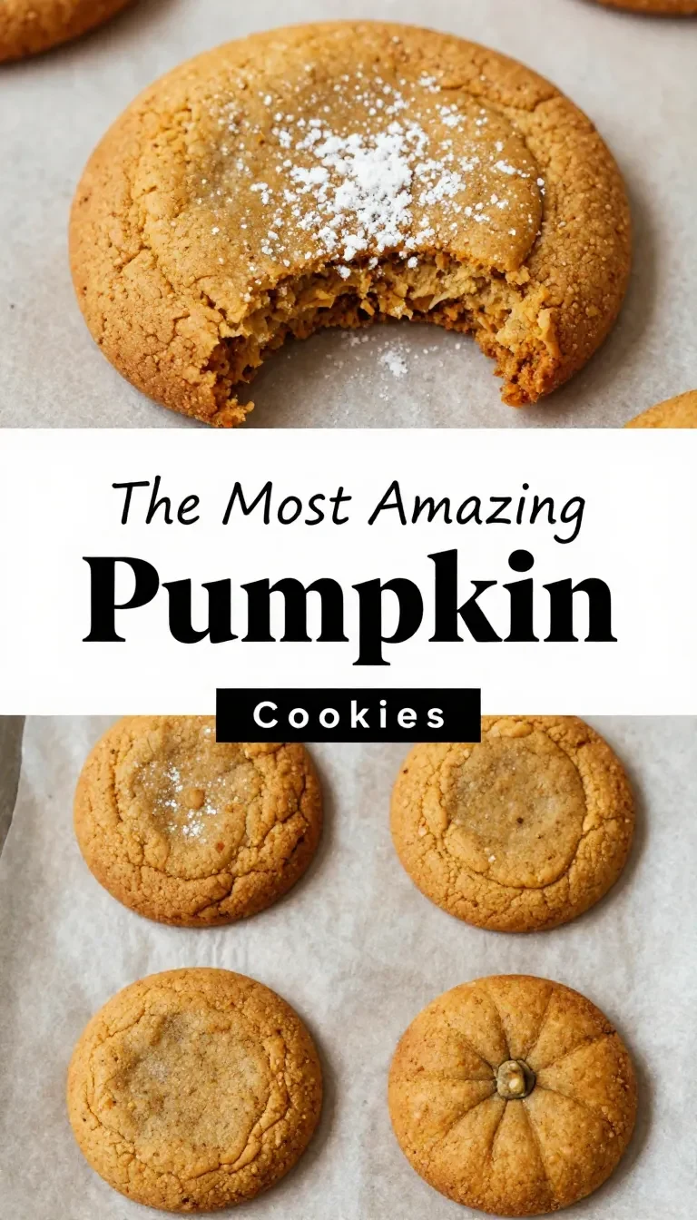 Chewy pumpkin cookies stacked on a plate with warm fall spices