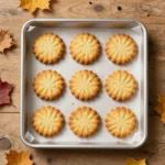 Homemade pumpkin treats for dogs with oats arranged on a baking tray