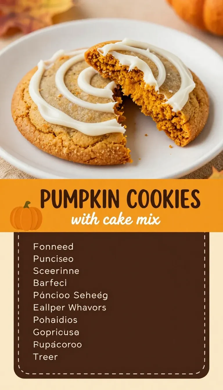 Plate of soft pumpkin cookies made with cake mix, dusted with cinnamon sugar and arranged on a rustic kitchen table
