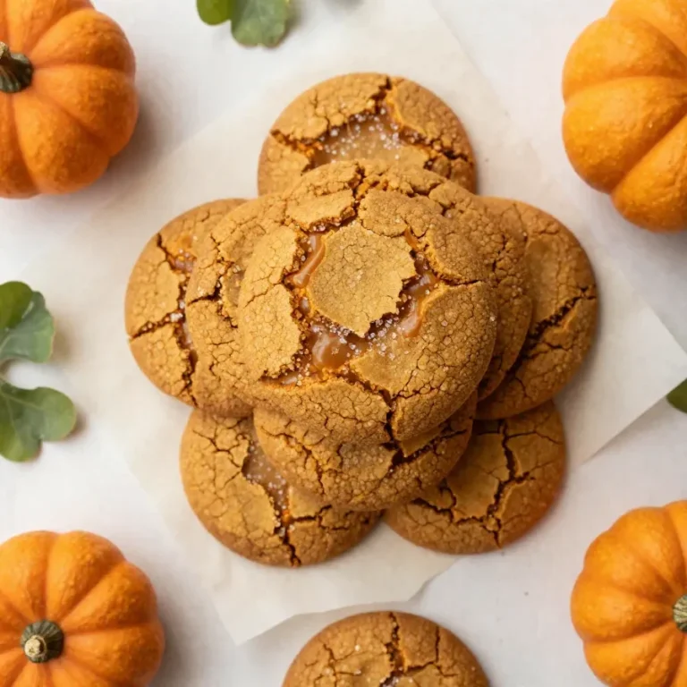 Chewy Maple Pumpkin Cookies Recipe Chewy maple pumpkin cookies stacked on a plate with a soft, golden-brown texture.