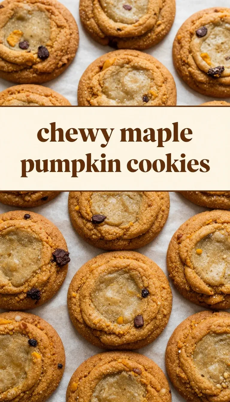 Chewy maple pumpkin cookies stacked on a plate with a soft, golden-brown texture.