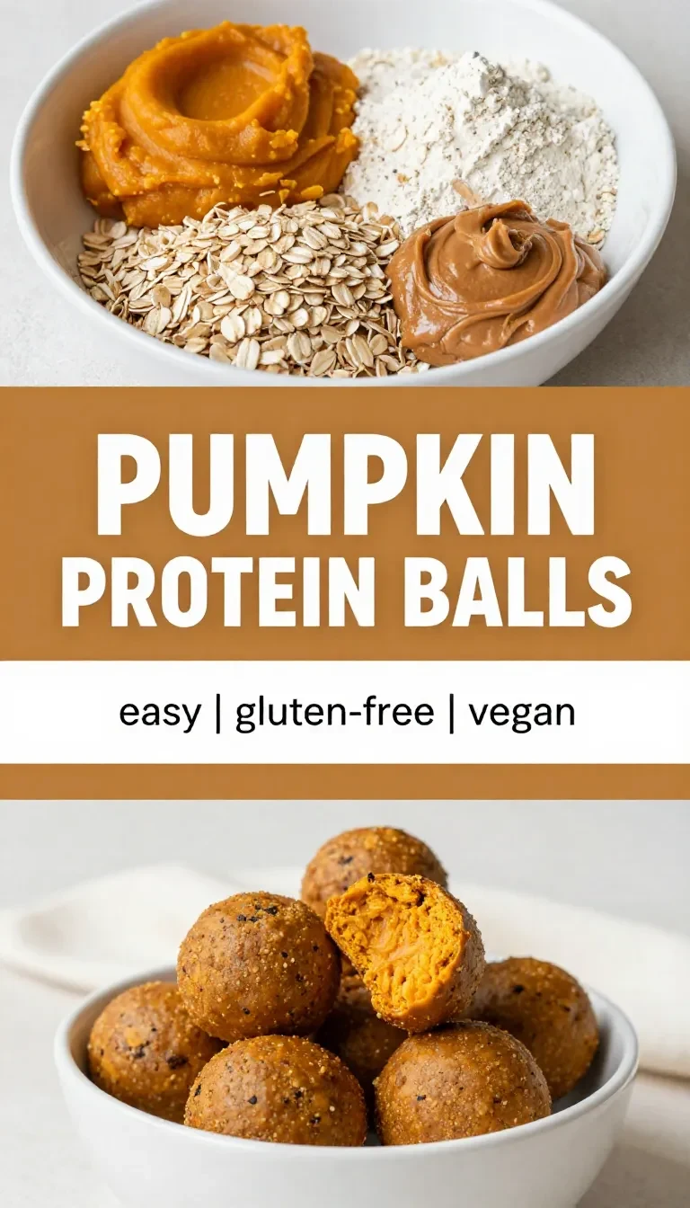 A plate of pumpkin protein balls dusted with cinnamon, made with gluten-free and vegan ingredients.