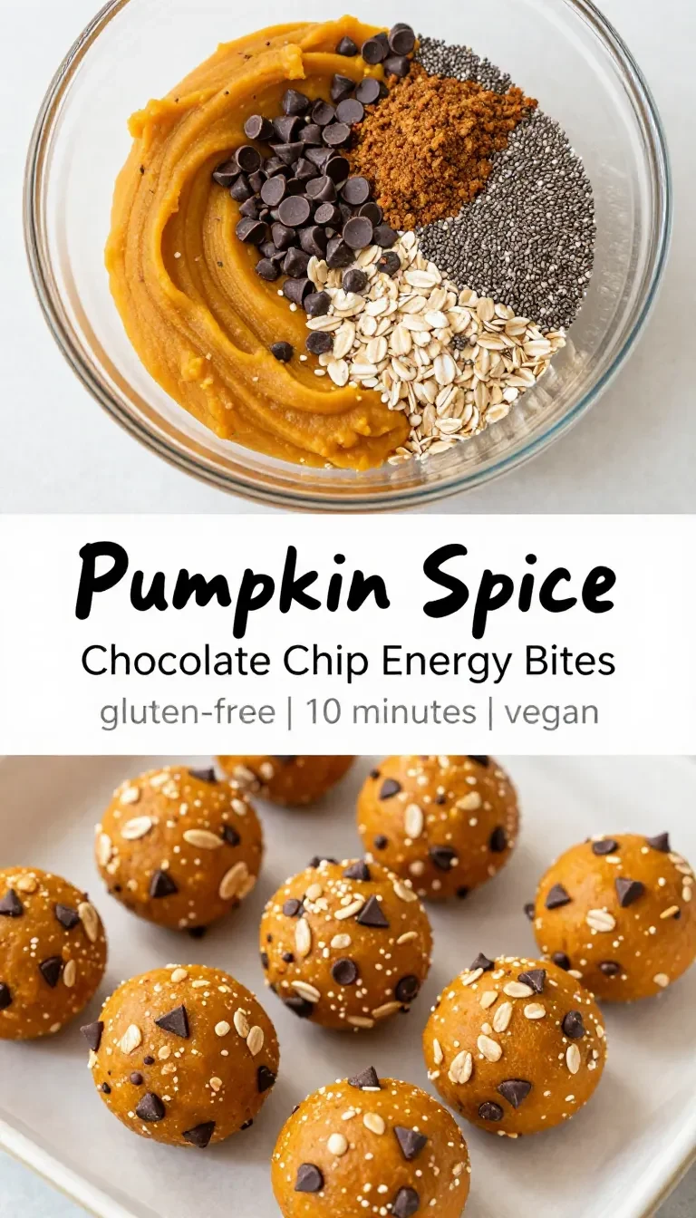 Homemade pumpkin spice energy bites rolled in oats and cinnamon on a white plate