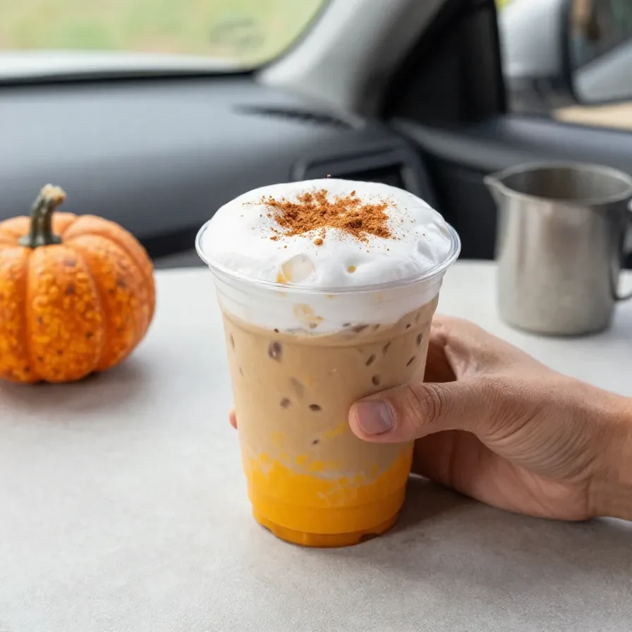 A Starbucks Pumpkin Cream Cold Brew served in a clear glass with whipped pumpkin cream, ice, and a dark coffee base.