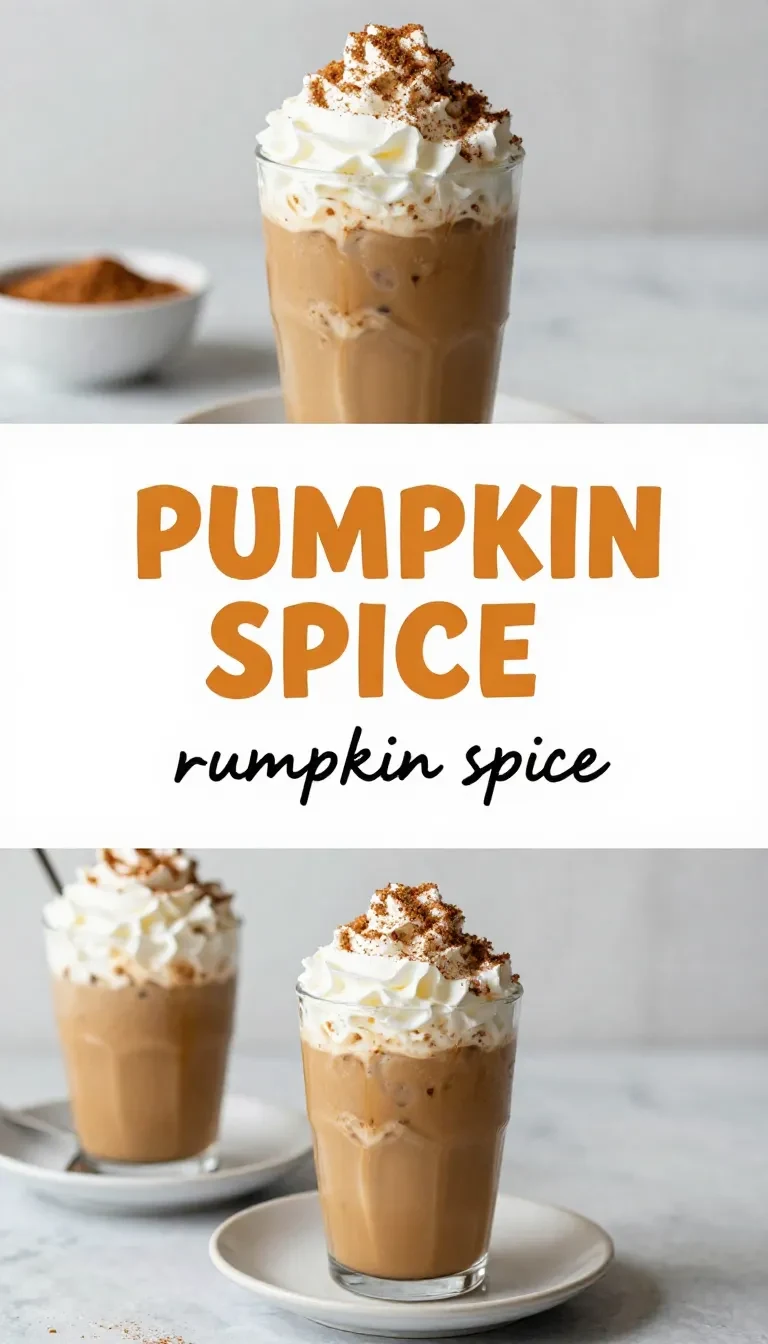 A glass of pumpkin spice cold brew topped with creamy foam and a sprinkle of cinnamon on a wooden table.