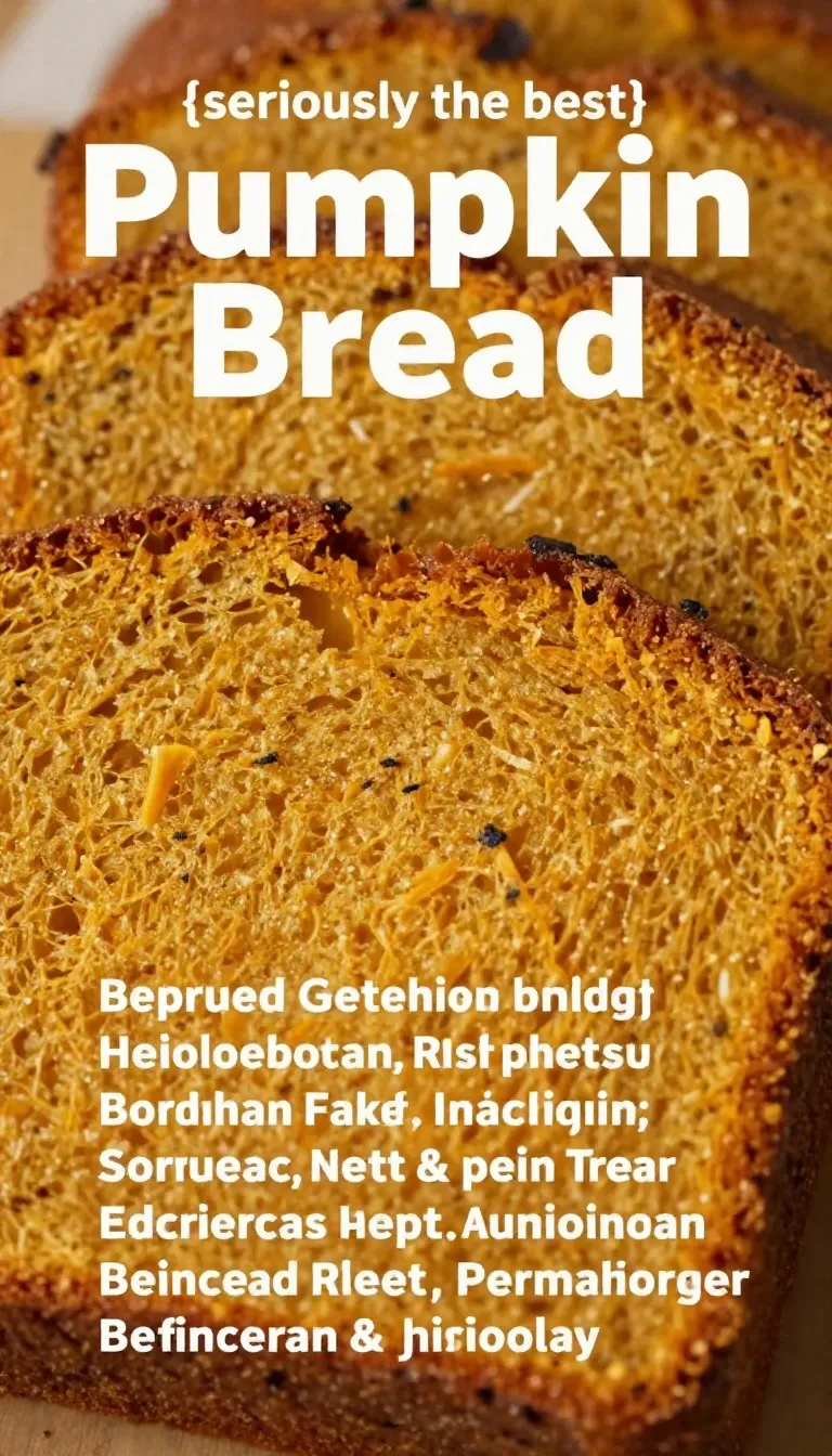 A loaf of freshly baked pumpkin bread on a cooling rack with a slice cut out, showing a moist orange crumb